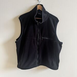 Eddie Bauer Vest Men’s XXL 2X Full Zip Made In USA Fleece Polartec Pockets Black